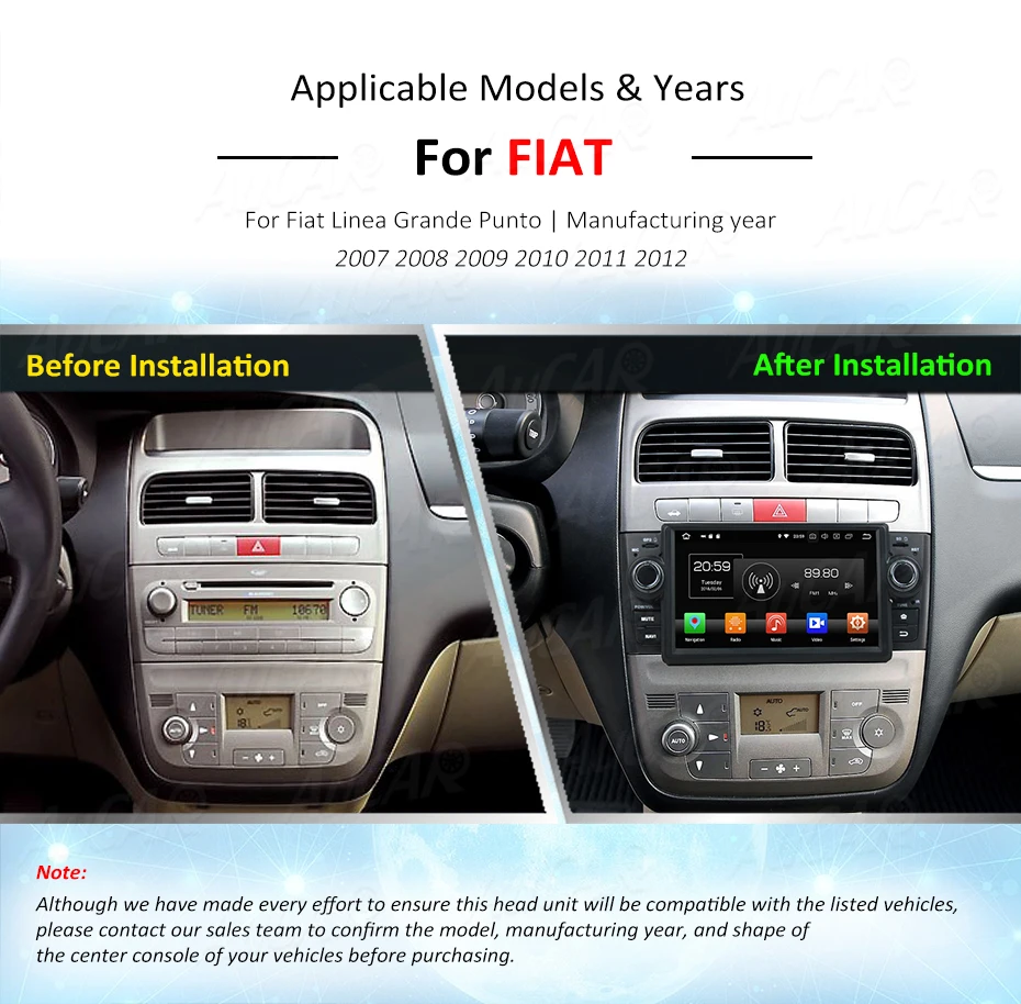 Discount Android 8.0 Car DVD Player for Fiat Linea Grand Punto Car GPS Multimedia System HD Bluetooth Radio WIFI FM AM RDS 4G AUX 1 Din 6