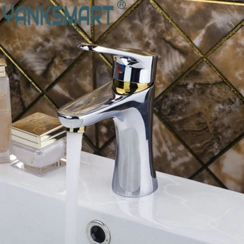 

Single Handle Wash Basin Golden&Chrome Bathroom Brass Deck Mounted 97140 Sink Grifos Cocina Faucets,Mixers &Taps