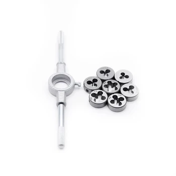 

Metric Screw Die & Wrench Spanner External Thread Processing Tapping Hand Tool Kit Die Wrench Kit 8pcs