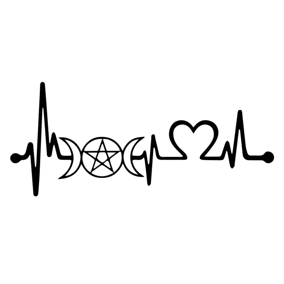 Cunymagos Greek Goddess Pagan Wiccan Heartbeat Lifeline Stickers Car Styling Reflective Decal Sticker Vinyl Car Accessories 20.3cm8 (4)