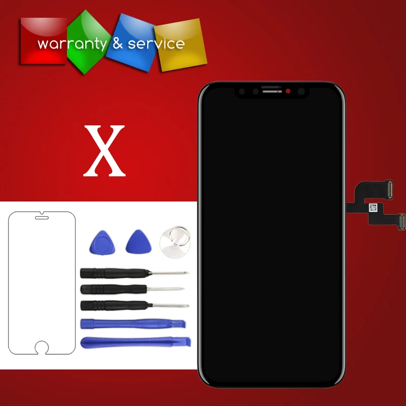 100% New&test 1PCS For AMOLED&OEM quality For iPhone X LCD Display Touch Screen With Digitizer Replacement Assembly Parts