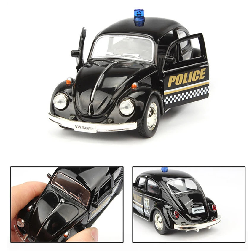 Полицейский автомобиль R Beetle 1:36 игрушечные автомобили копия из сплава