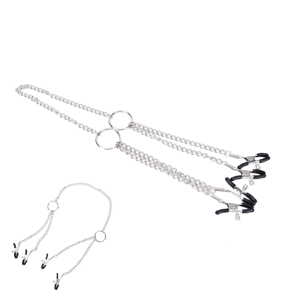 

Body jewelry Metal Clips Nipple Clamps Chained Shaking Labia Stimulate and Massage Female Breast For Women