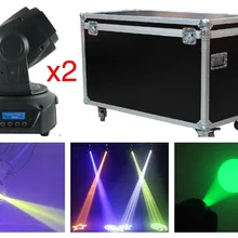 2 шт./Партия+ чехол, светодиодный движущаяся головка spot 60 Вт/75 Вт/90 Вт RGB Gobo Освещение сцены DMX с 3 фасетная Призма оборудование для дискотек ди-джей бар Вечерние