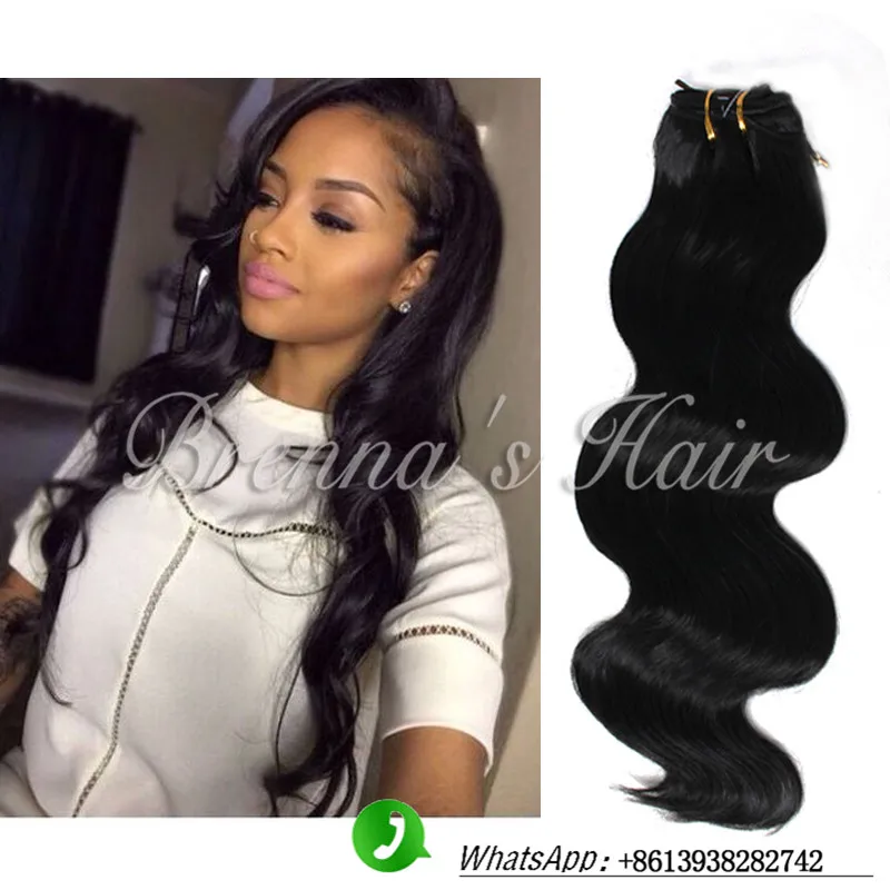 20inch Natural black body wave hair synthetic hair extensions synthetic wavy hair bundles Black