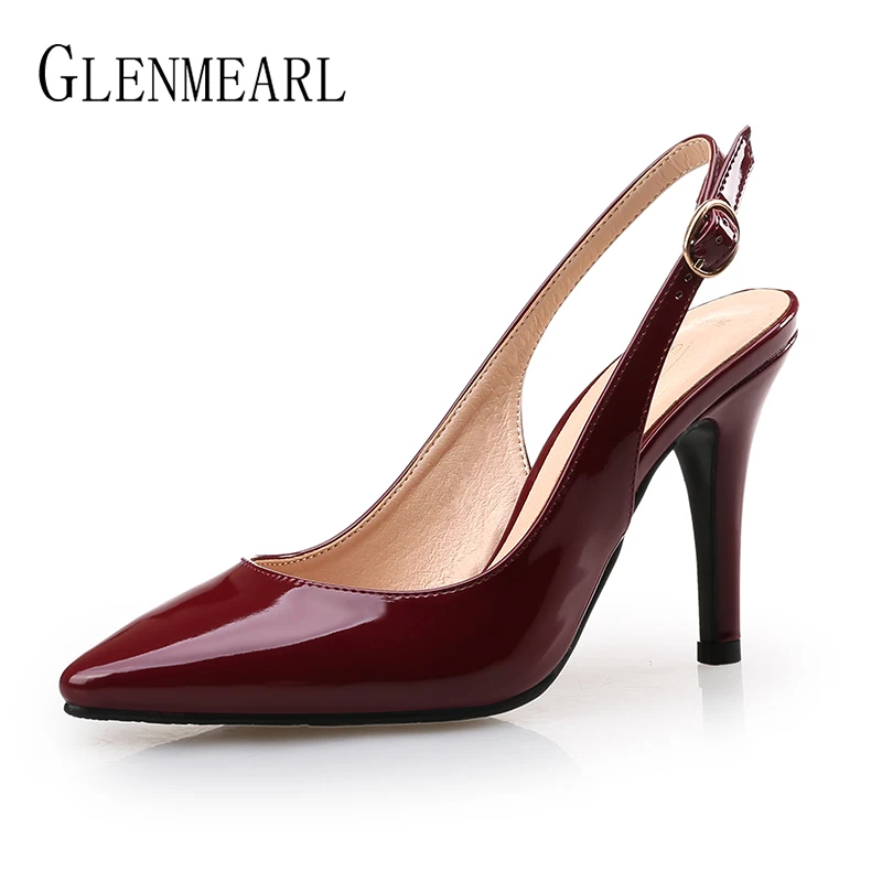Women High Heels Wedding Pumps Sexy Pointed Toe Casual Female Shoes Fashion Ankle Strap Thin Heels Ladies Shoe New Plus Size DE