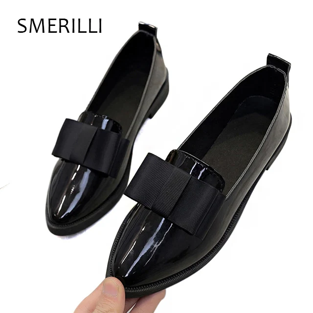 IF FEEL 2018 Women Shoes Smooth Leather Pointed Toe Oxford Shoes for Women spring autumn butterfly-knot Casual Flats Slip on цена IF FEEL 2018 Women Shoes Smooth Leather Pointed Toe Oxford Shoes for Women spring autumn butterfly-knot Casual Flats Slip on цены онлайн