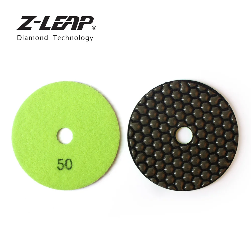 

Z-LEAP 3PCS 4" Diamond Dry Polishing Pad 100mm Granite Concrete Marble Stone Flexible Abrasive Disc For Angle Grinder Polisher
