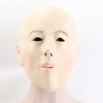 

Latex Halloween Masquerade Cosplay Woman Party Mask Ball Costume Props Latex Halloween Mask Bald Head Girl Mask Full Face Adults