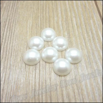 

Free shipping 700 pcs/lot 10 mm Ivory color half round flatback ABS imitation pearls For DIY Decoration