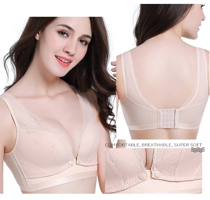 Factory direct maternity underwear vest bra Lace front open buckle nursing underwear No steel ring breastfeeding Factory direct maternity underwear vest bra Lace front open buckle nursing underwear No steel ring breastfeeding