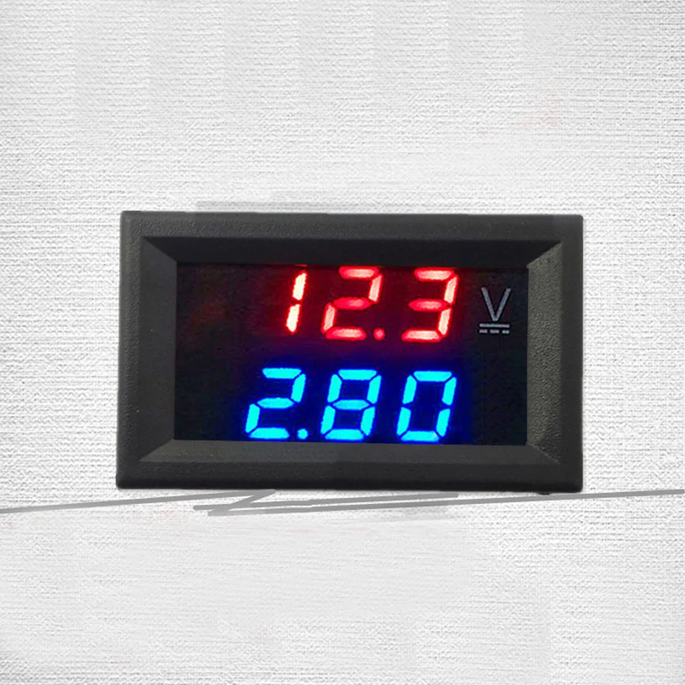 Мини цифровой вольтметр Амперметр постоянного тока 100 в 10 А Панель Ампер Вольт Напряжение измеритель тока тестер синий красный двойной светодиодный дисплей высокая точность