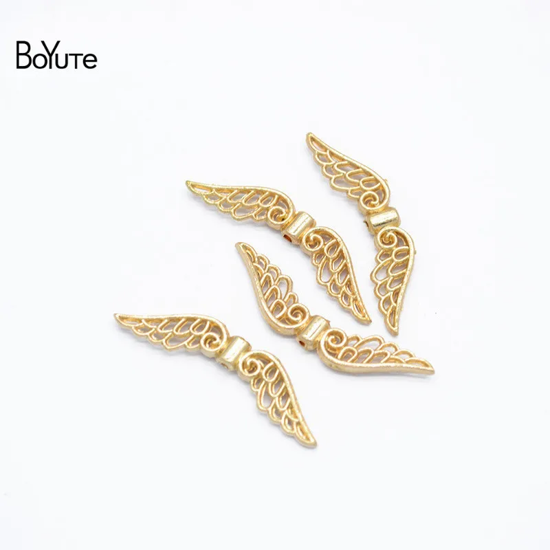 BoYuTe (100 PiecesLot) 318MM with 1MM Hole Metal Alloy Angel Wing Beads Diy Hand Made Jewelry Accessories Wholesale (2)