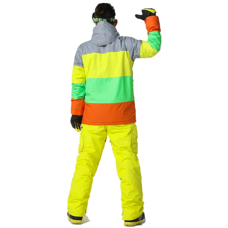 Стиль Для мужчин лыжный костюм супер теплая одежда Лыжный Спорт сноуборд куртка+ Брюки для девочек костюм комплект ветрозащитный Водонепроницаемый зимняя верхняя спортивная одежда