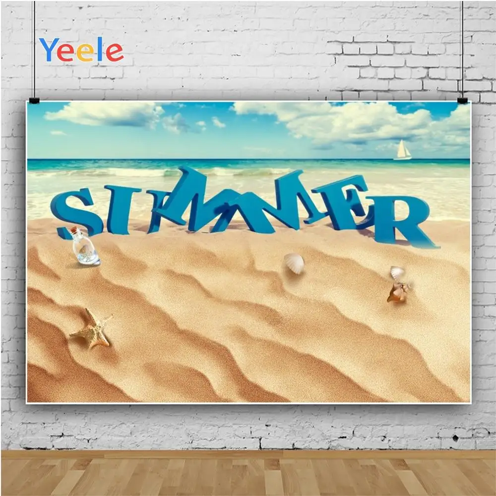 Yeele Sky Clouds Sea Beach Conch Shell летние праздничные фоны для фотосъемки индивидуальные