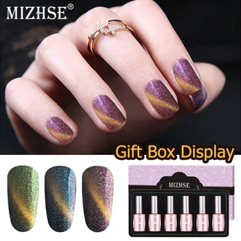

MIZHSE Magnetic 3D Cat Eye Chameleon Glitter Gel Polish Soak Off UV Gel Varnish Polish Magnet Board Nail Art Color for Nails