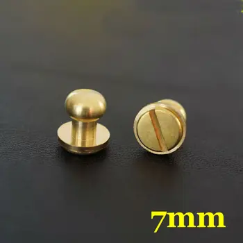 

50pc Q6-7mm Solid Brass belt screw Chicago Screw Leathercraft