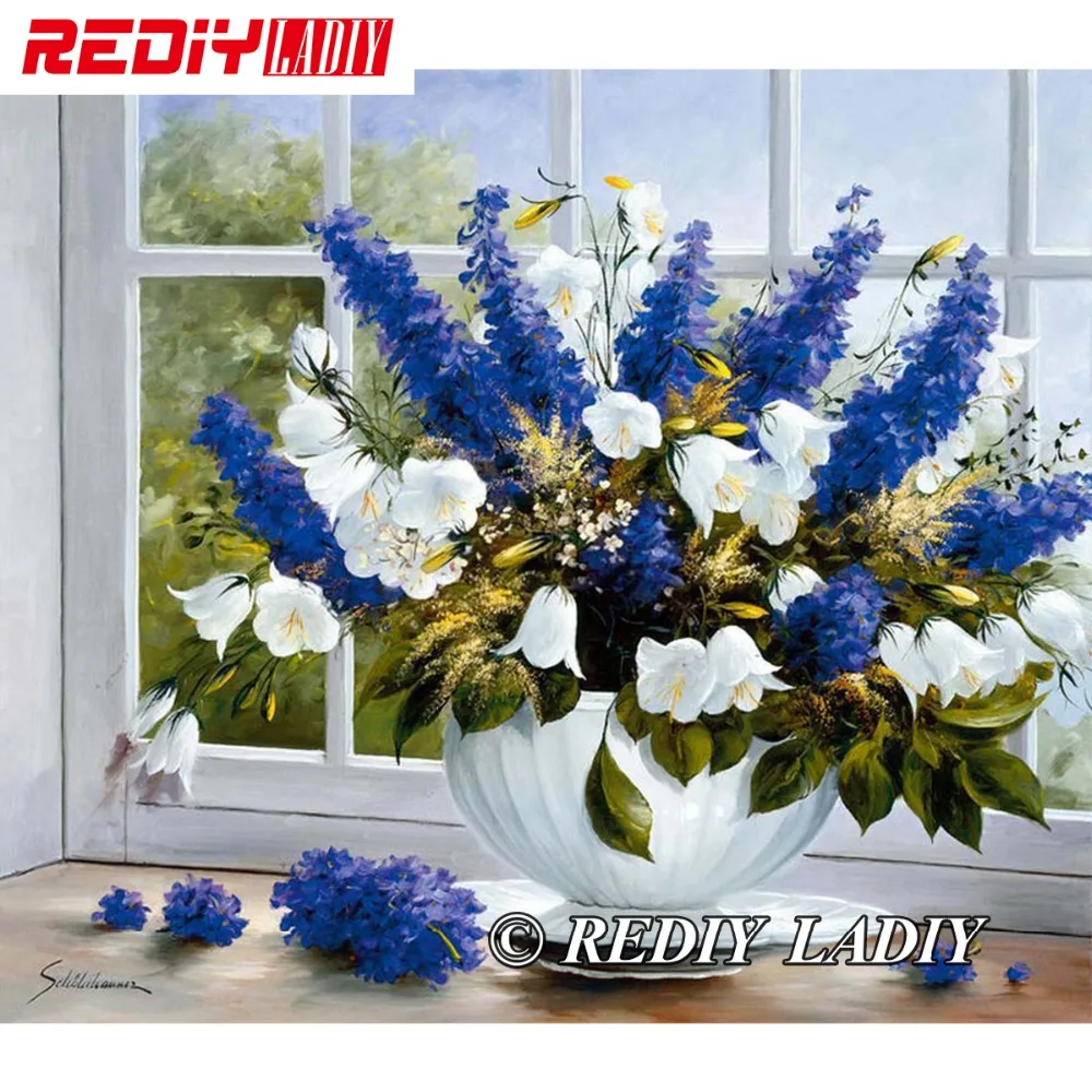 

30x39cm Accurate Printed Crystal Beads Embroidery Kits Window Flowers Beadwork Crafts Needlework Beaded Cross Stitch APT564