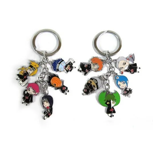 

HOT Anime Naruto Keychains 1pcs Catoon Akatsuki Member's Full Set Sasori Itachi Hidan Deidara Key Chain Action Figure Toy 220