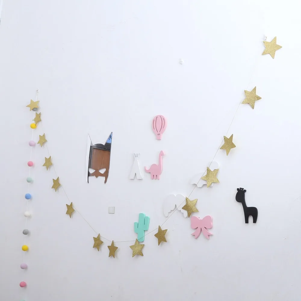Детское украшение детской комнаты звезды висячие 2 цвета праздники День Рождения Детские комнаты Москитная Стена Окно на год