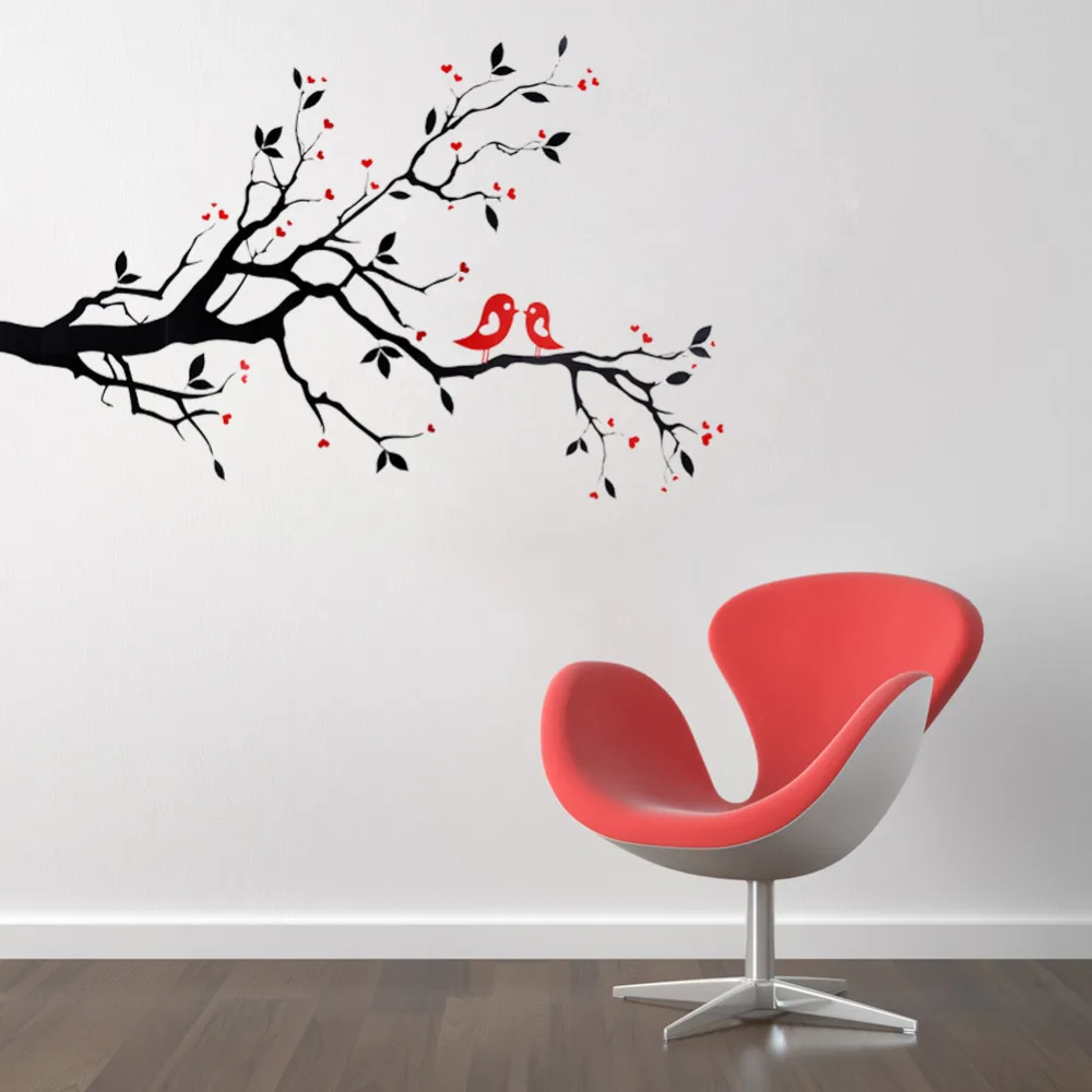 art mural wall sticker home office bedroom decor vinyl wall stickers decal love heart tree bird