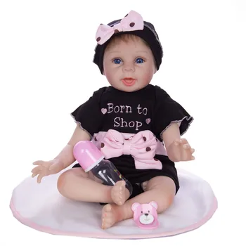 

22 Inch 55cm Soft Silicone Handmade Reborn Baby Girl Dolls Realistic Looking Newborn Bebe alive Toddler doll Birthday Gift