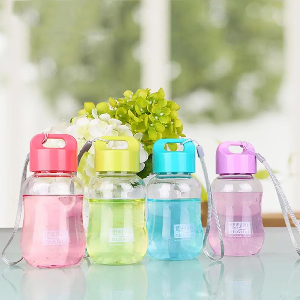 

45# Creative 180ml Mini Kids Plastic Bright Color Water Bottle Leak Proof Children School Cute Drinkware