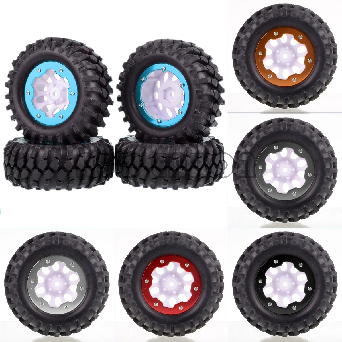

NEW ENRON 4x RC 1:10 Rock Crawler Wheel Rim & 96mm Tyre Tires 4036-7006 HSP SCX10 D90 CC01 HPI