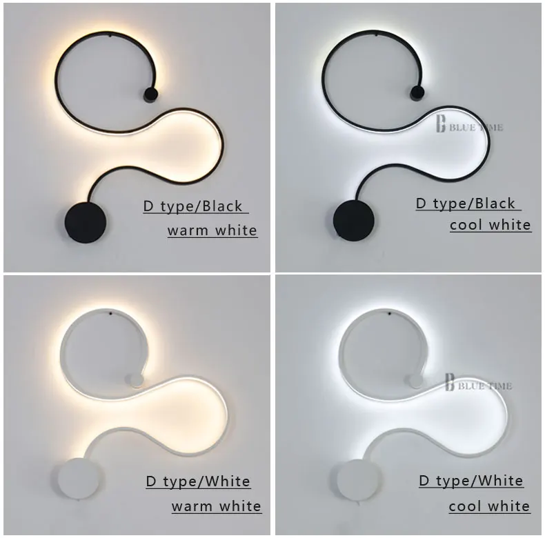 Современный светодиодный светильник для гостиной, спальни, столовой, черный и белый настенный светильник, светодиодный настенный светильник для дома, потолочные светильники