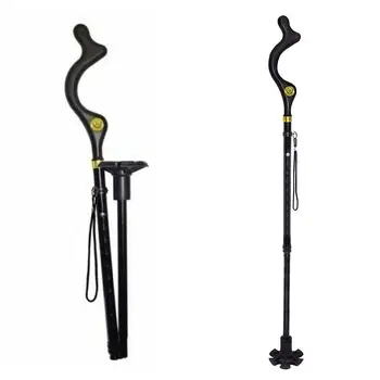 

Adjustable Heights Telescopic Folding Safe Erect Folding Crutches Mountain Climbing Walking Multi-Functional Fold Stick