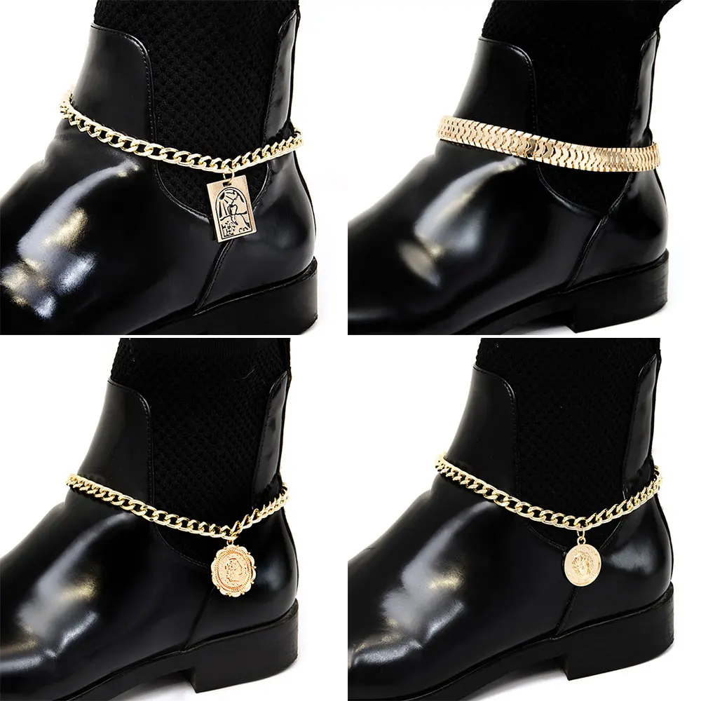 

5 Style F Vintage Queen avatar Square Dangle Chain Anklet Punk Summer Simple Adjust Barefoot Sandals Beach Shoes Accessory