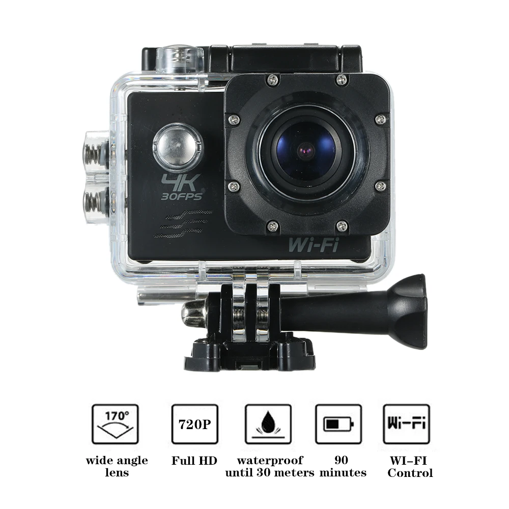 

Andoer Action Camera 4K 16M WiFi Sports Camera Wide Angle Underwater 30M Waterproof Camcorder with 2" LCD Rechargeable Mini Cam