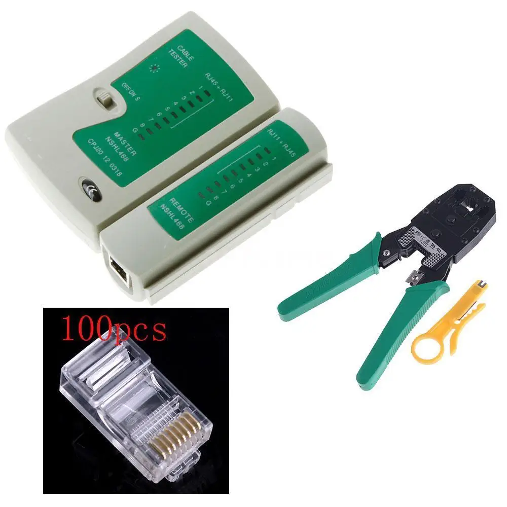 network repair kit Professional Network Cable Tester RJ45 RJ11 RJ12 CAT5 UTP LAN Cable Tester Networking Tool Wholesale Retail lan wire tracer