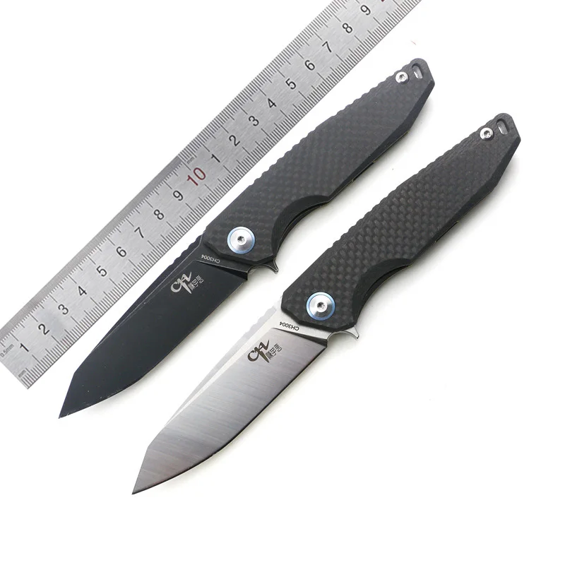 

CH 3004 folding knife Flipper ball bearings AUS-8 Blade TC4 Titanium Handle Hunting Camping Survival Collection Knife CH3004