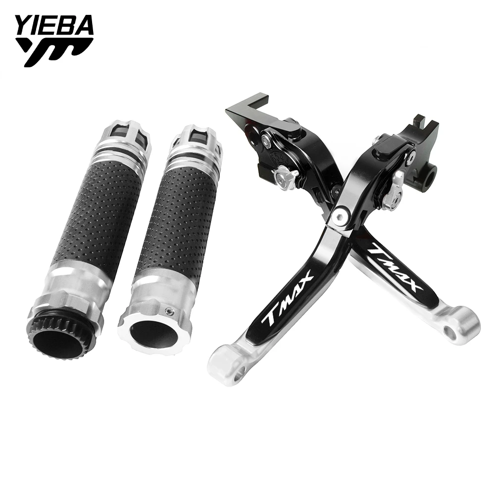 

Motorcycle Accessories Brake Clutch Levers Hand grip set Hand Bar Grips With Logo FOR YAMAHA TMAX 500/530 TMAX 500 TMAX 530