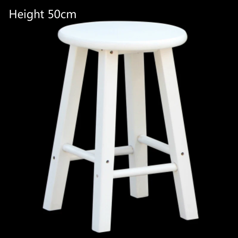 Простой стиль деревянный барный стул коммерческий обеденный табурет многофункциональный высокий круглый стул усиленный шаг стул ретро туалетное сиденье - Цвет: L