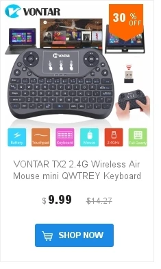 VONTAR TX2 Plus Air mouse 2,4G Беспроводная мини-клавиатура 7 цветов с подсветкой QWTREY клавиатуры сенсорная панель с подсветкой для Android tv BOX PC