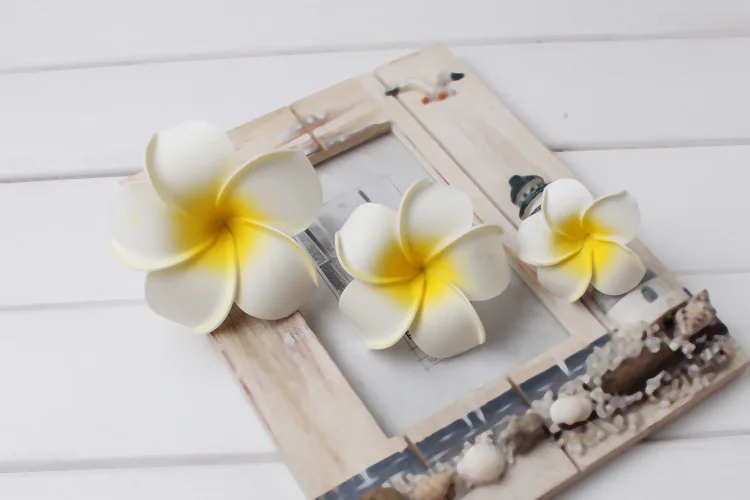 50 шт. большой 6 см Плюмерия Гавайская Пена Frangipani искусственный шелк Поддельные DIY цветок для Свадебная вечеринка украшения orange цвет