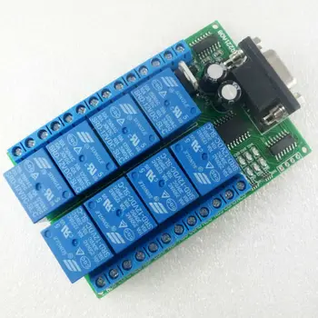 

R221A08 12VDC 8ch Serial Port Relay DB9 UART RS232 Switch for control Home lighting Electric water heater