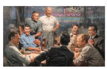 

Original TOP ART # USA American presidents print oil painting work--Huge size -good quality oil PAINTING - free shipping
