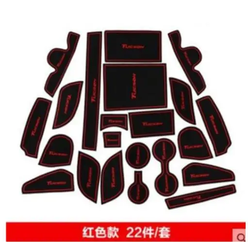 Anti-dust RUIYA Non-Slip Car Interior Door Cup Arm Box Storage Mat Pad for 2015-2018 Tucson Door Slot Pad,Cup Mat,Automotive Decoration with LOGO