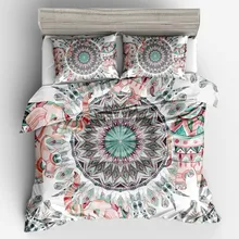 Fanaijia, 3 шт., богемный Комплект постельного белья, Королевский размер, мандала, перо, принт, пододеяльник, набор с наволочкой, AU king, постельное белье