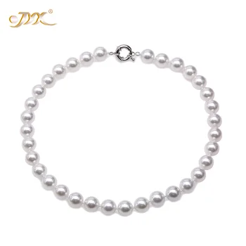 

JYX customized 12mm white seashell necklace with magnet clasp for Dr.Sally