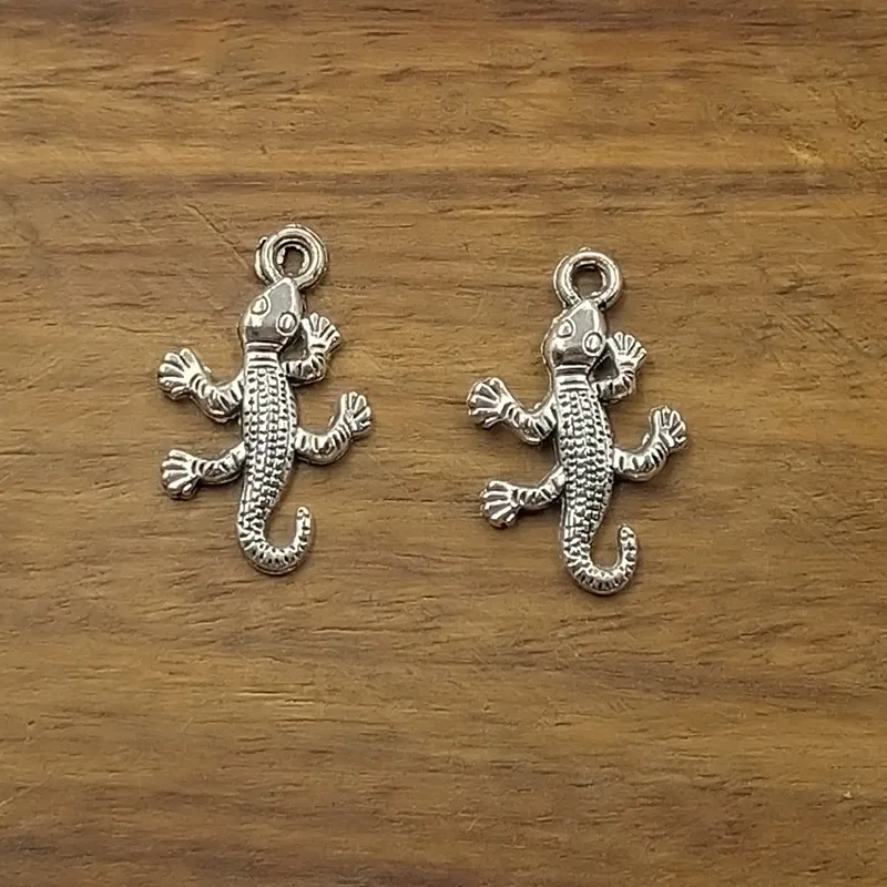 

10pcs Charms gecko house lizard 25*15mm Tibetan Silver Plated Pendants Antique Jewelry Making DIY Handmade Craft