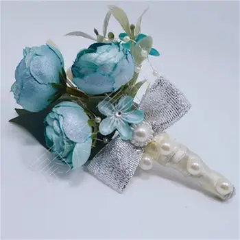 

Wedding Flower Groom Groomsman Boutonnieres Pin Brooch Father Artificial Best Man Corsage Suit Accessories Decorations
