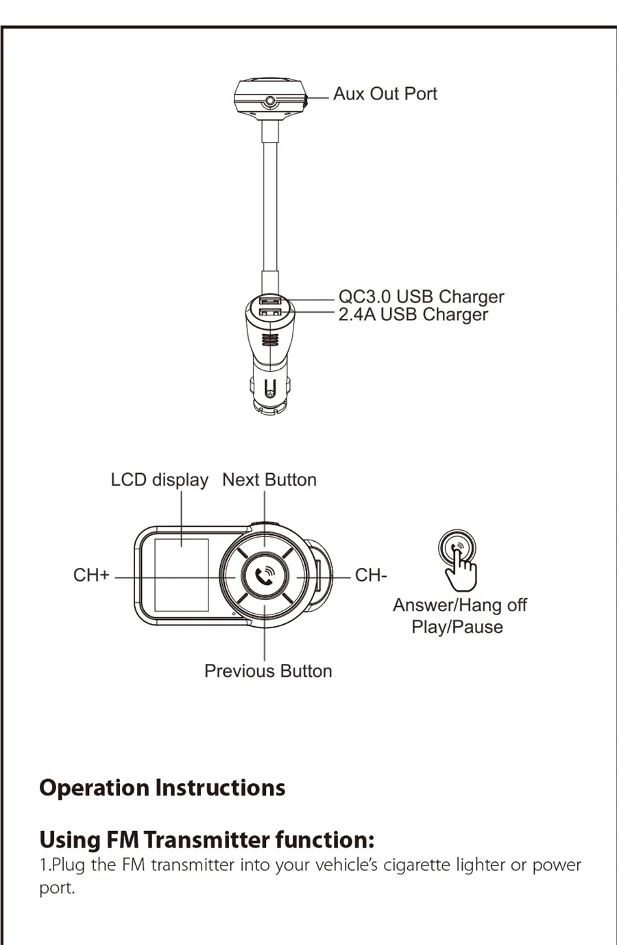 Новый Автомобильный MP3-плеер FM передатчик Bluetooth fm-модулятор USB Quick Charge громкой связи TF плеер