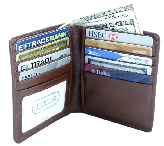 Leatherbay 50109 Double Fold Leather Wallet Antique Tan (1)