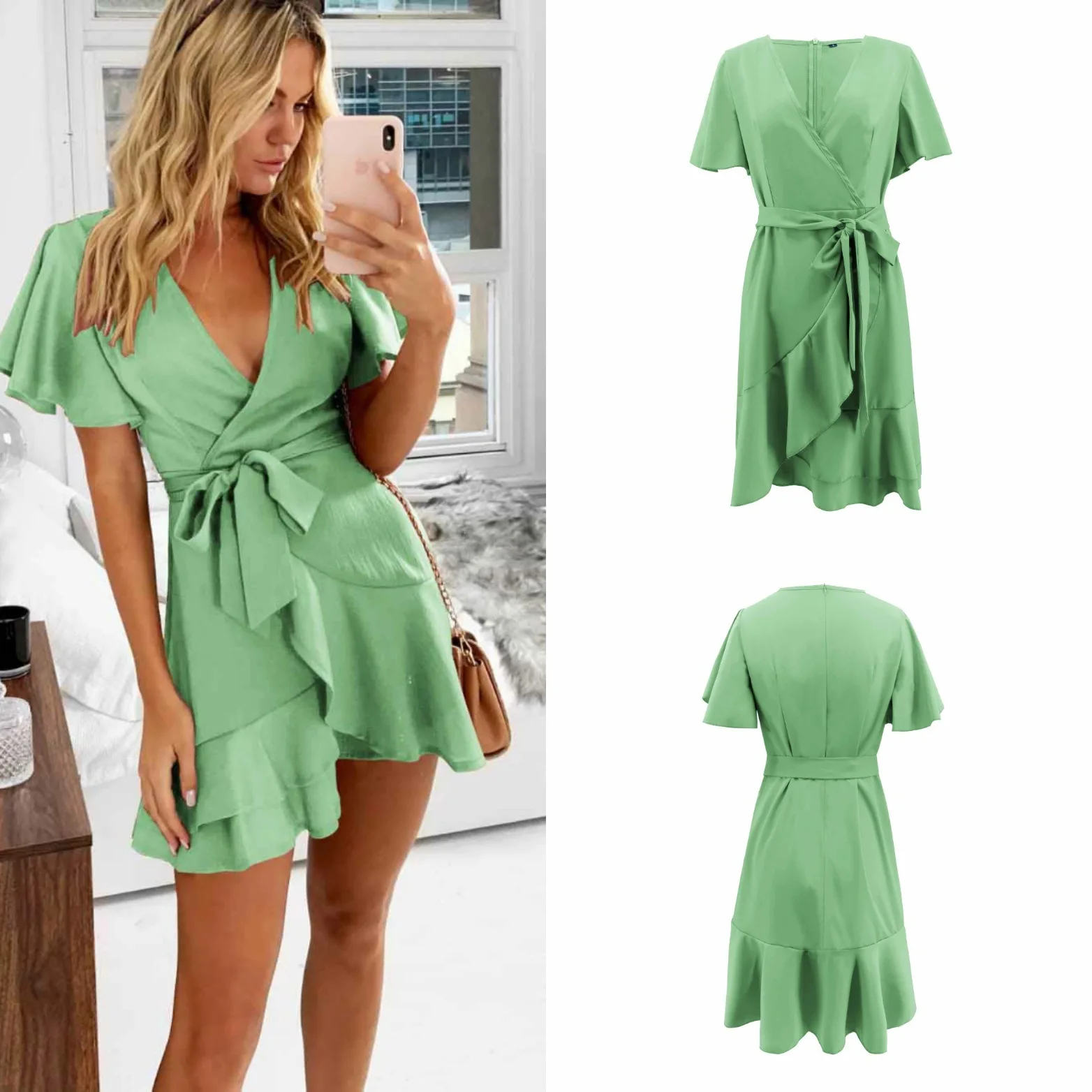 

Sexy Bow Bandage Dress Blue Green Boho Chic Robe Femme Ete 2019 Purple Vestido De Festa Summer Clothes For Women Bodycon Oodji