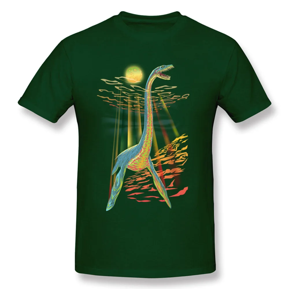 Loch Ness Plesiosaur Cotton Tops T Shirt for Men Printed T-shirts Slim Fit Coupons O-Neck T-shirts Short Sleeve Loch Ness Plesiosaur dark