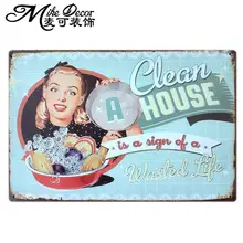 [Mike86] чистый дом Олово знак искусство домашнего бара живопись паб металлические декоративные AA-307 заказ смешивания 20*30 см